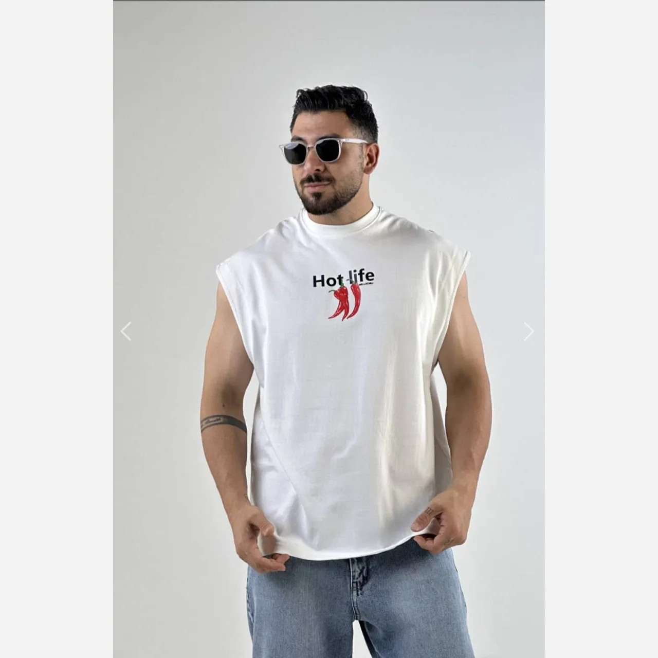 وست اسپرت سوپر نخ پنبه زنانه طرح فلفل سایز XL و 2XL