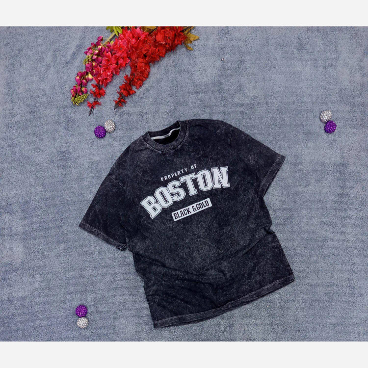 تیشرت سنگشور گرم بالا BOSTON مدل قواره دار سایز بزرگ