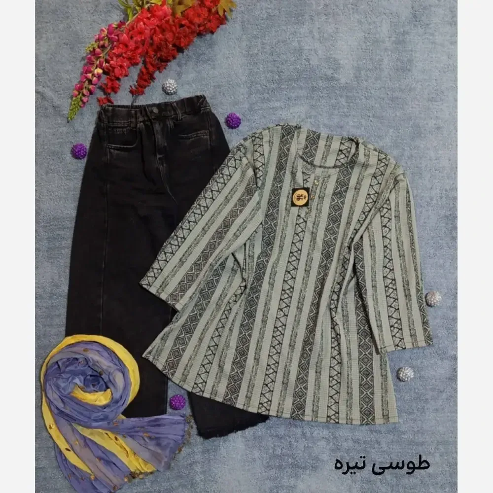 تونیک سنتی قواره دار تسلا وارداتی فری سایز