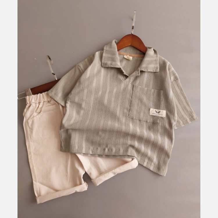 ست تیشرت و شلوارک پسرانه اسپرت جنس مراکشی سایز 45 تا 60