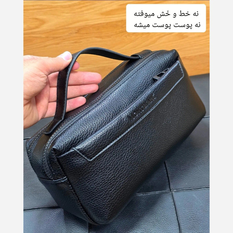 کیف دستی مردانه مونت بلانک چرم دوحالته چهار زیپ مدل دبل فیس