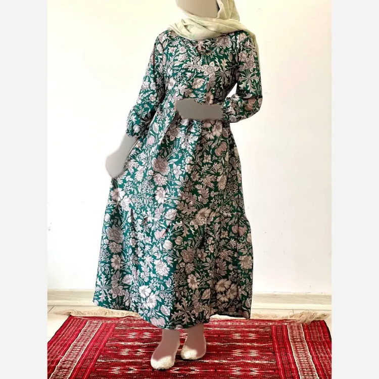 ساحلی گلدار خنک و تابستانه جنس فلور بوگاتی فری سایز