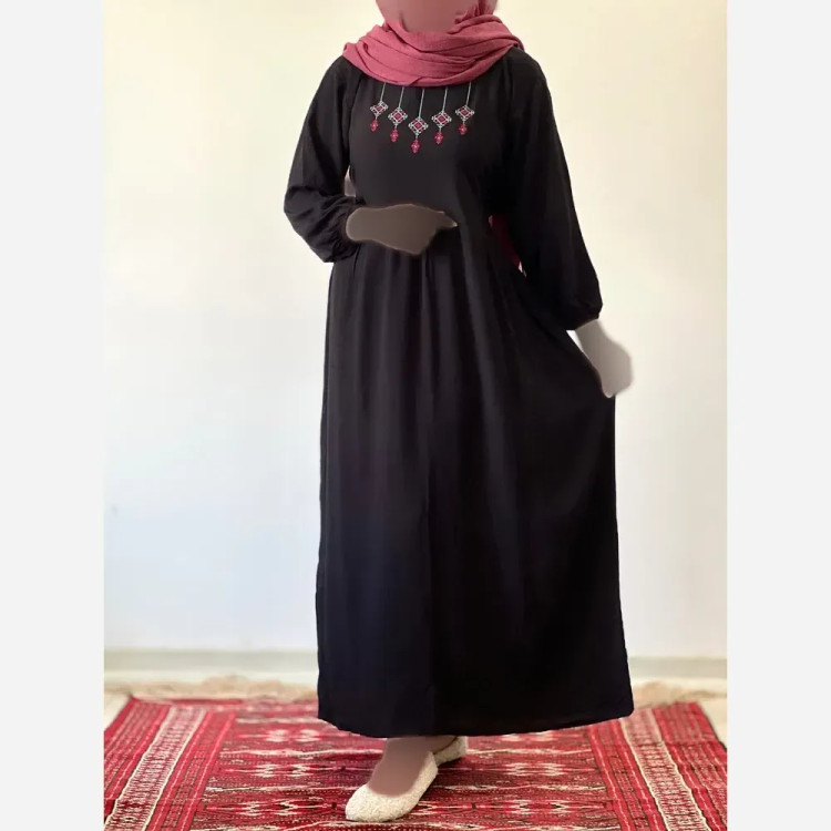پیراهن ساحلی گلدوزی ماریا جنس نخ ململ فری سایز 38 تا 48