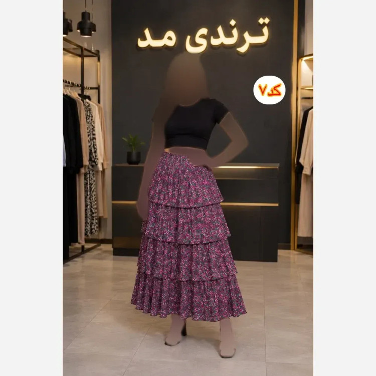 دامن طبقه ایی زنانه سبک و خنک فری سایز مناسب چهار فصل