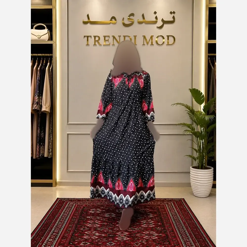 ساحلی نخی طرح توپ توپی فری سایز نرم و راحت