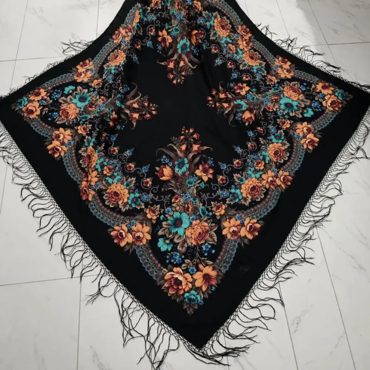 روسری ترکمنی پشمی اصل پاولوا پوزاد مدل مریم قواره 148x148