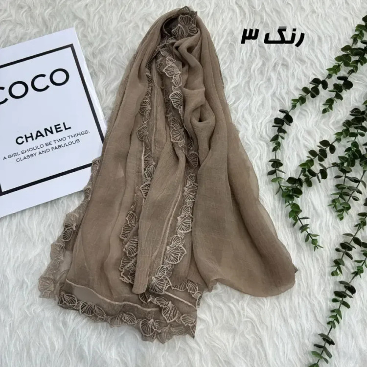 شال وارداتی حریر دانتل مجلسی و روزمره قواره 200 در 65