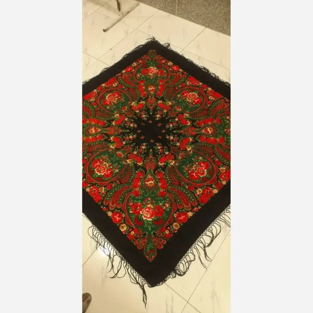 روسری ترکمنی پشمی اصل پاولوا پوزاد مدل مستانه قواره بزرگ