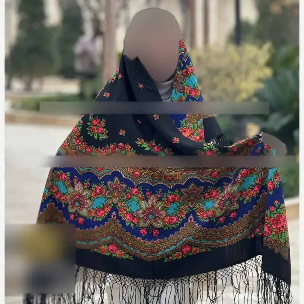 روسری ترکمنی اصل پشمی برند Pavlovo Posad مدل ستاره قواره 148×148 سانتیمتر