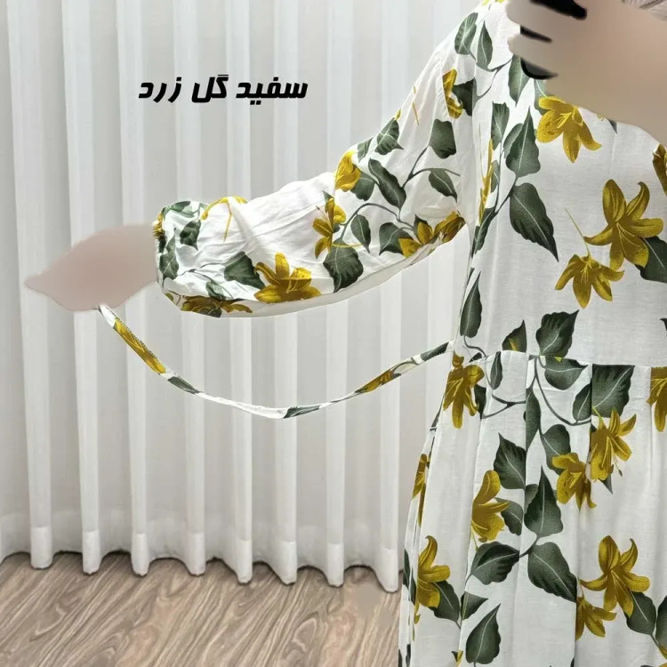 پیراهن ساحلی زنانه نخی مدل پامچال فری سایز