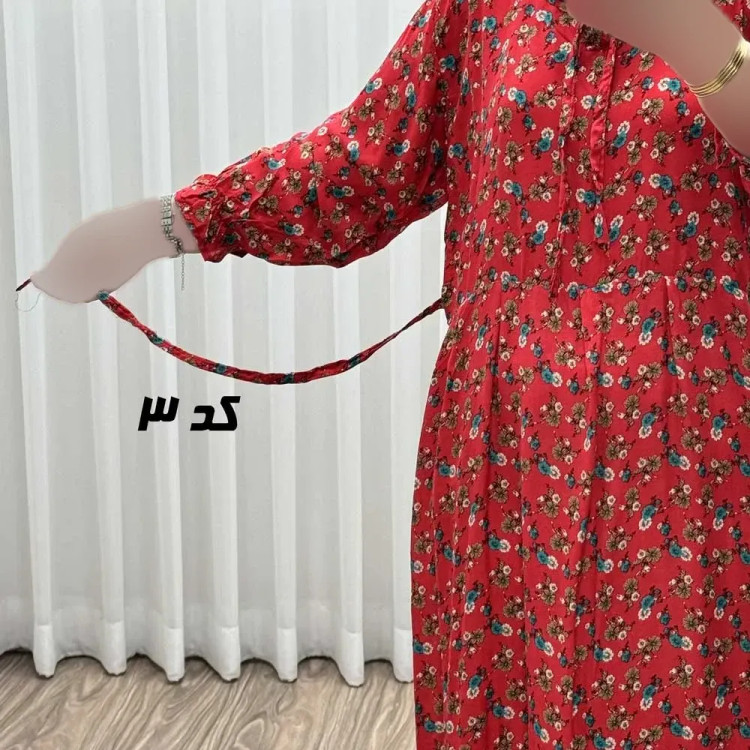 پیراهن ساحلی زنانه نخی فری سایز تا 48 کمربنددار چهارفصل شیک و راحت بدون سایه اندازی
