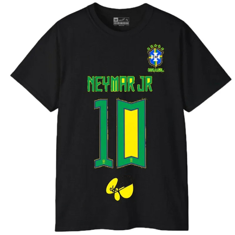 تیشرت آستین کوتاه مردانه پاد آفرین مدل فوتبالی نیمار کد 431 نخ پلی استر طرح چاپ