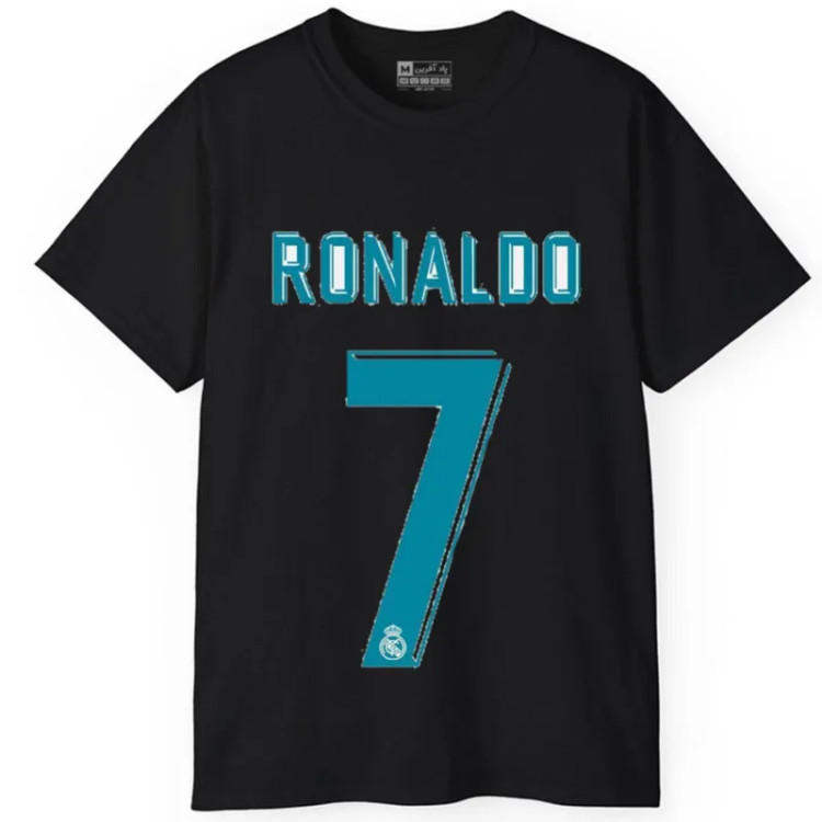 تیشرت آستین کوتاه مردانه پاد آفرین مدل فوتبالی رونالدو کد433 طرح چاپ