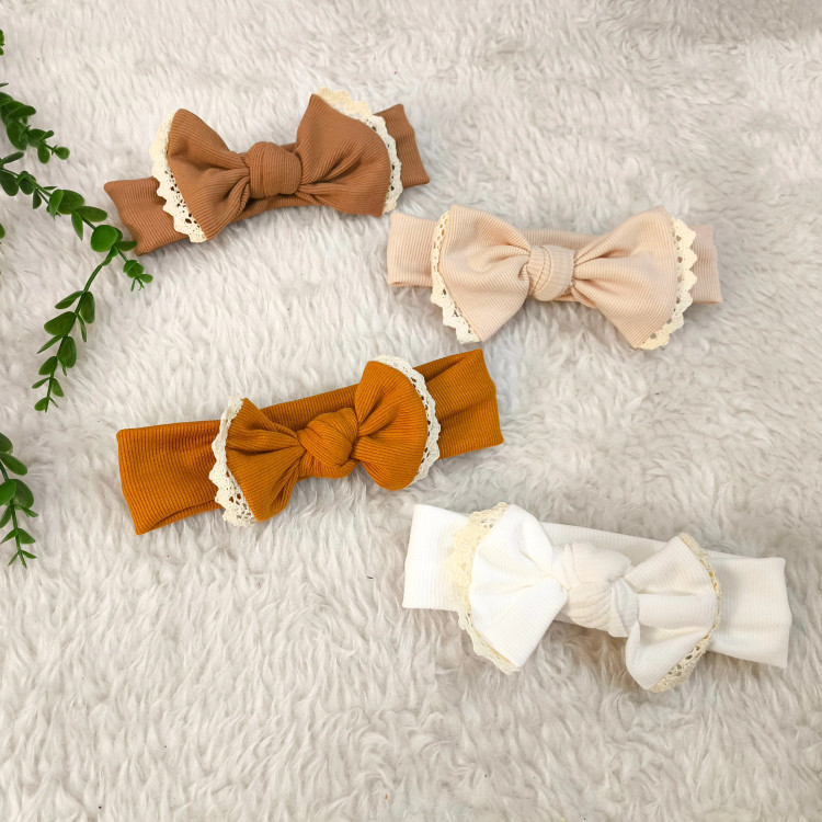 هدبند کبریتی نوزادی دخترانه پاپیونی تک سایز 3 ماه تا 3 سال